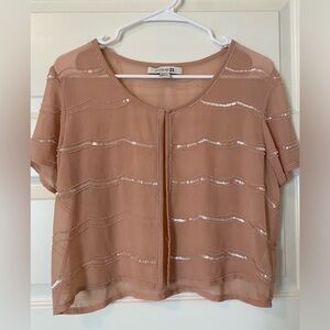 Blush Sequin Sheer Shrug